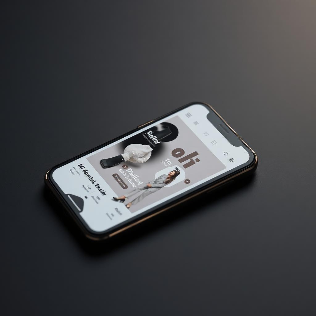 Mobile ecommerce store on dark surface